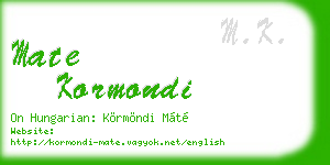 mate kormondi business card